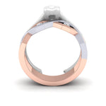 Ladies 18ct Rose And White Gold Shaped To Fit Bespoke Design Wedding Ring