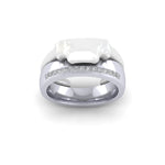 Platinum And princess Cut Diamond Bespoke Shaped To Fit Ladies Wedding Ring