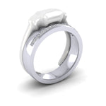18ct White Gold Princess Cut Shaped To Fit Ladies Bespoke Wedding Ring