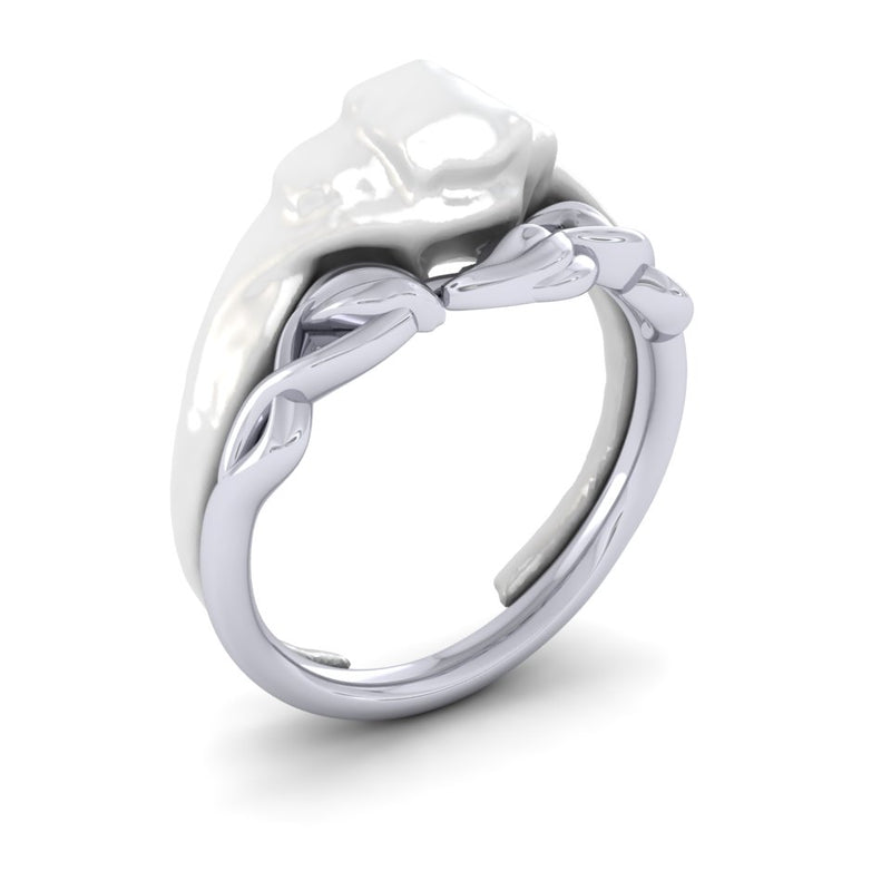 Platinum Leaf Design Shaped To Fit Ladies Platinum Wedding Ring