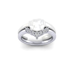 Platinum And Diamond Ladies Bespoke Shaped To Fit 0.20ct Diamond Wedding Ring