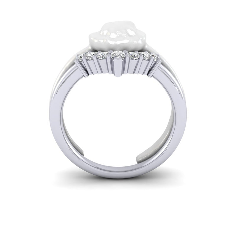 18ct White Gold Ladies Shaped To Fit Bespoke Diamond Wedding Ring