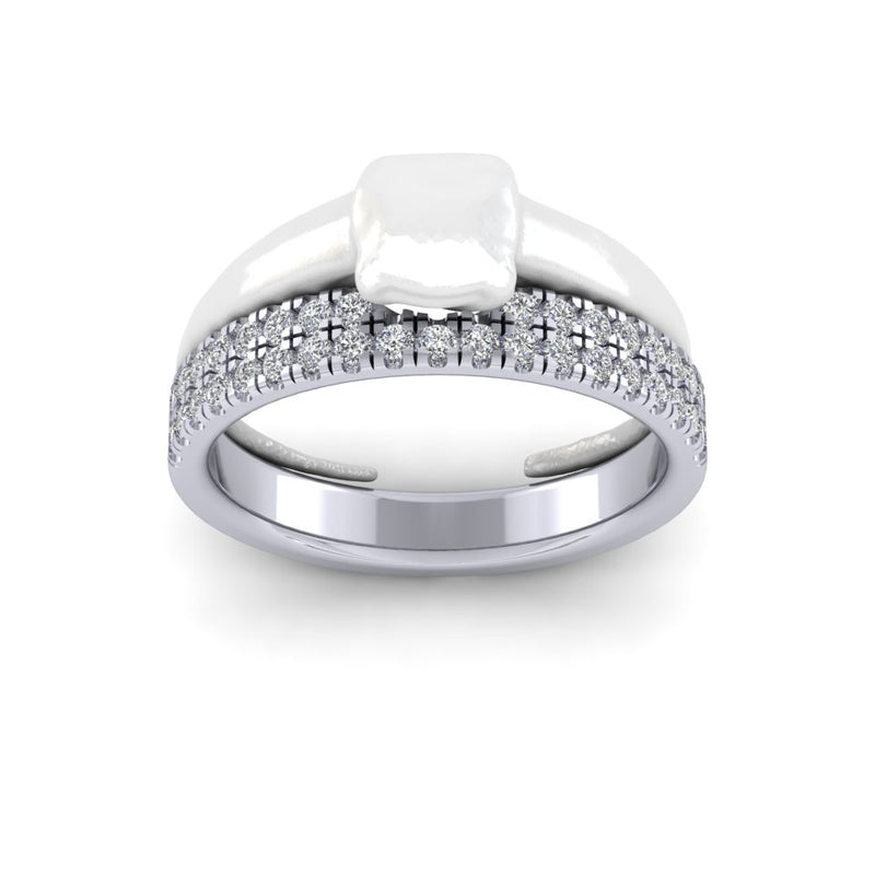 Ladies Platinum And Diamond Shaped To Fit Bespoke Wedding Rings
