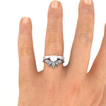 18ct White Gold 0.62ct Pear And Brilliant Cut Shaped To Fit Diamond Wedding Ring