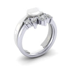 18ct White Gold 0.62ct Pear And Brilliant Cut Shaped To Fit Diamond Wedding Ring