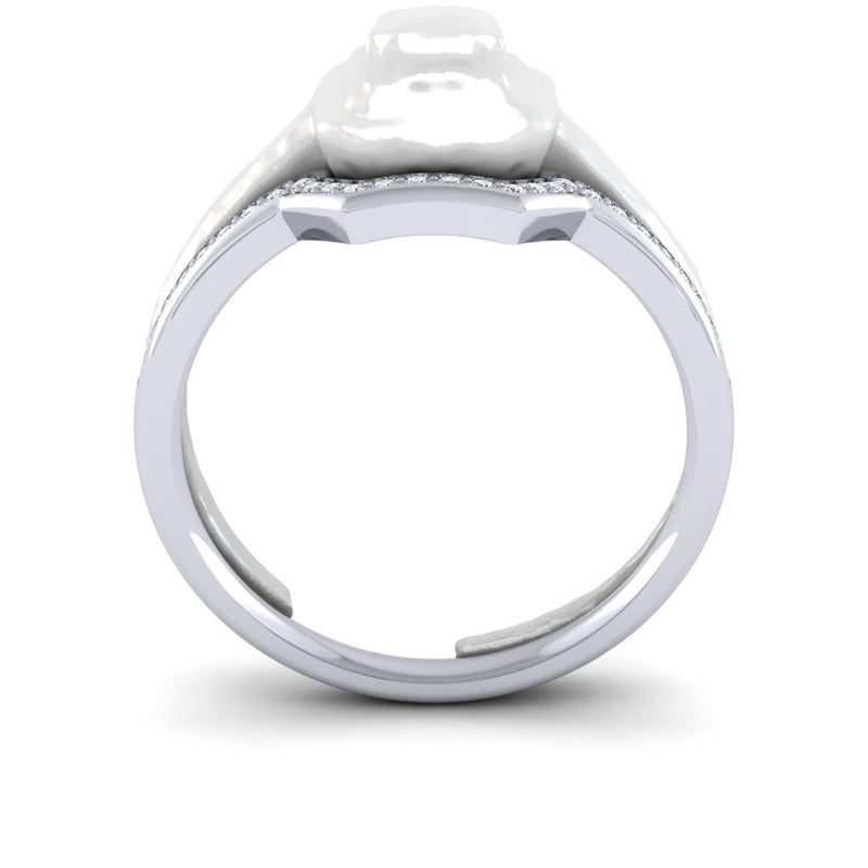 Ladies 18ct White Gold And 0.14ct Diamond Shaped To Fit Bespoke Wedding Ring