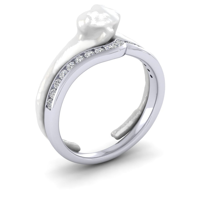 Ladies Platinum And Diamond Shaped To Fit Bespoke Wedding Ring