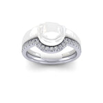 18ct White Gold And Diamond Ladies bespoke Shaped To Fit Wedding Ring