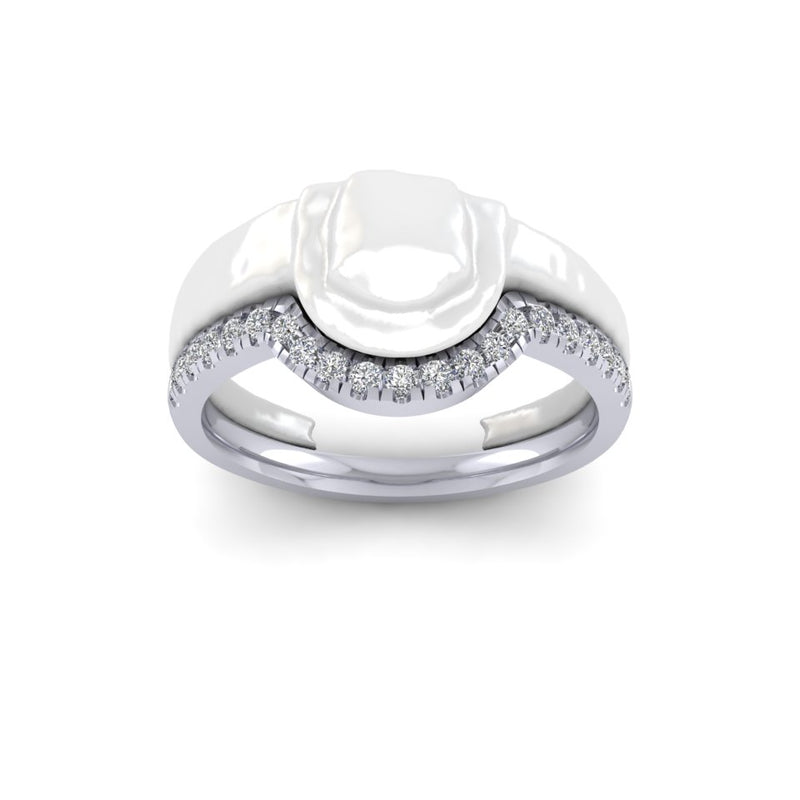 18ct White Gold And Diamond Ladies bespoke Shaped To Fit Wedding Ring