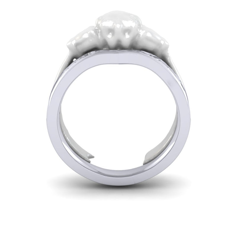 Ladies Platinum And Diamond Shaped To Fit bespoke Wedding Ring