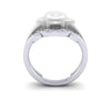 Ladies 18ct White Gold And Diamond bespoke Shaped To Fit Designer Wedding Ring