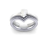 Ladies Platinum Bespoke Wishbone Style Shaped To Fit Wedding Ring