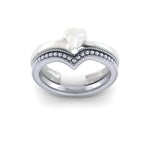 Ladies Platinum Bespoke Wishbone Style Shaped To Fit Wedding Ring