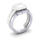 Ladies 18ct White Gold And 0.05ct Diamond Bespoke Shaped To Fit Wedding Ring
