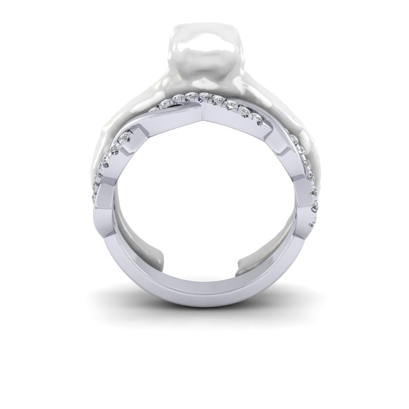 Bespoke Shaped To Fit Platinum And Diamond Ladies Wedding Ring