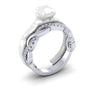 9ct White Gold And Diamond bespoke Shaped To Fit Ladies Wedding ring