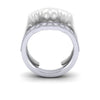9ct White Gold Bespoke Shaped To Fit ladies Diamond Wedding Ring