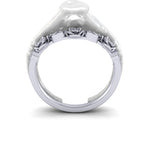 9ct White Gold 0.16ct Shaped To Fit Beauty And The Beast Wedding Ring