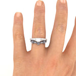9ct White Gold 0.16ct Shaped To Fit Beauty And The Beast Wedding Ring