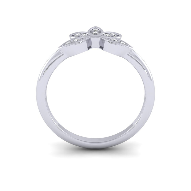 Bespoke Shaped To Fit 9ct White Gold Ladies Diamond Wedding Ring