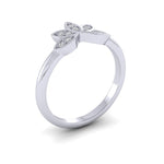 Ladies Bespoke 18ct White Gold Shaped To Fit Diamond Wedding Ring