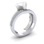 Ladies 18ctWhite Gold And Diamond Shaped To Fit Bespoke Ladies Wedding Ring
