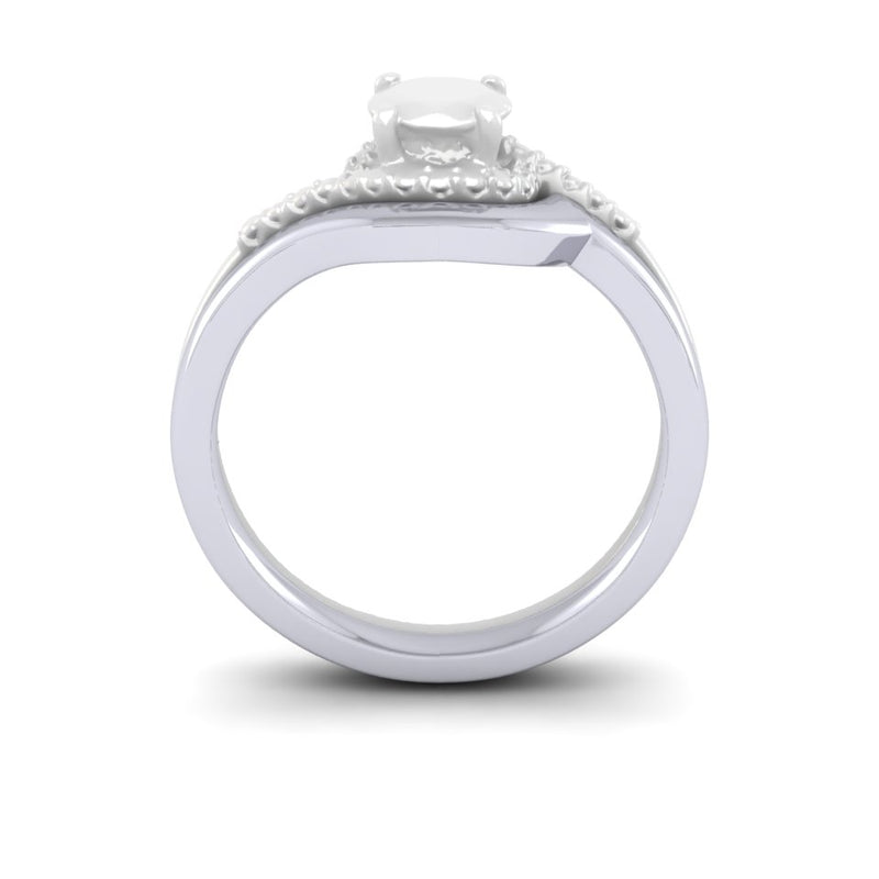 9ctWhite Gold Shaped To Fit Ladies Bespoke Wedding Ring