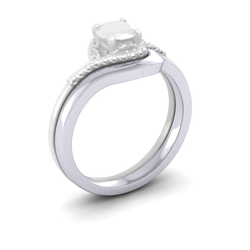 18ct White Gold Shaped To Fit Ladies Bespoke Wedding Ring
