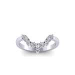 18ct White Gold Pear Shaped And Brilliant Cut Shaped To Fit Diamond Wedding Ring