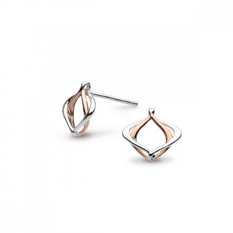 Ladies Kit Heath Silver And 18ct Rose Gold Plate Entwine Alicia Small Stud Earrings
