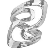 Ladies Silver Tianguis Jackson Oblong Ring With Hammered Finish R0662