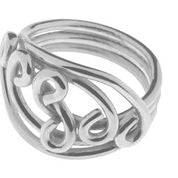 Ladies Silver Tianguis Jackson Ring With Swirl Design R0858