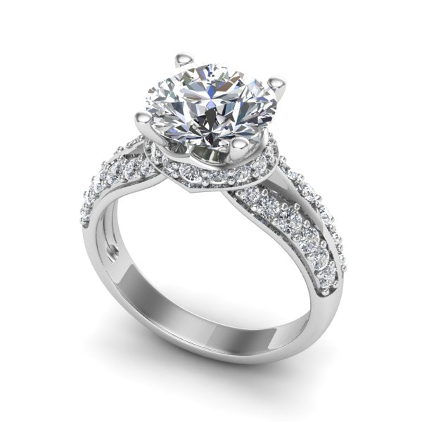 Ladies Bespoke Design 2.90ct Brilliant Cut Diamond Engagement Ring