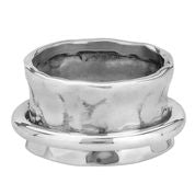 Ladies Silver Tianguis Jackson Spinner Ring With Hammered And Shiny Finish R0834