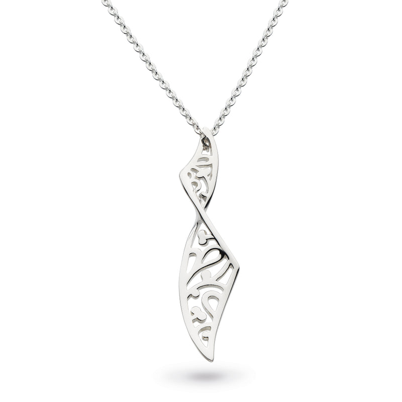 Ladies Silver Kit Heath Blossom Flourish Twist Necklace With 18inch Chain