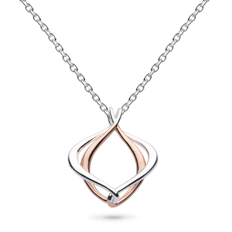 Ladies Kit Heath Silver And 18ct Rose Gold Plate Kit Heath Entwine Alicia Small Necklace And 18inch Chain