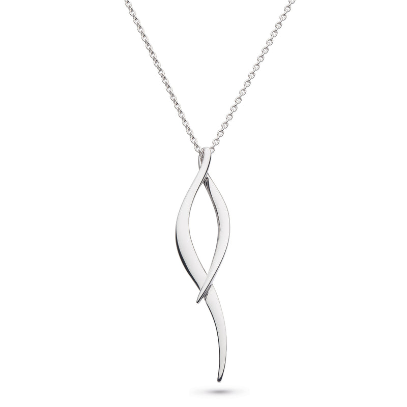 Ladies Silver Kit Heath Entwine Twine Twist Rhodium Plated Necklace With 18inch Chain