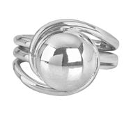 Ladies Silver Tianguis Jackson Ring With A Centre Ball Finish R0599