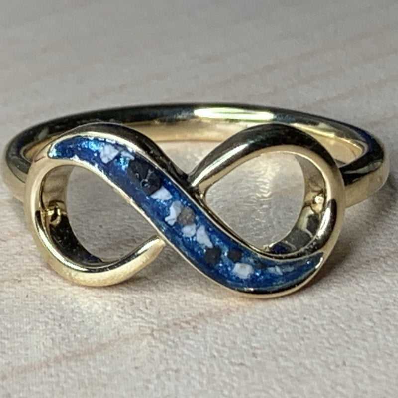 9ct Yellow Gold Infinity Ashes Memorial Ring