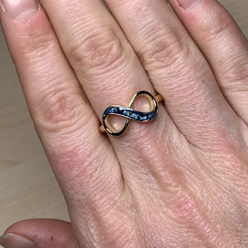 9ct Rose Gold Ashes Memorial Infinity Ring
