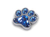 9ct White Gold Ashes to Glass Paw Print Memorial Pendant