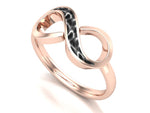 9ct Rose Gold Ashes To Glass Infinity Ring