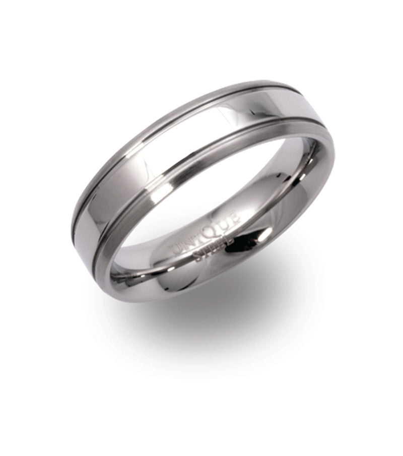 Gents Stainless Steel Ring 6mm Wide R9115