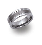 Gents Tungsten Ring 8mm Wide With A Dark Centre And Polished Outers TUR-7
