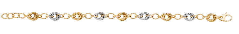 Ladies 9ct Yel/Wht Gold Fancy Bracelet