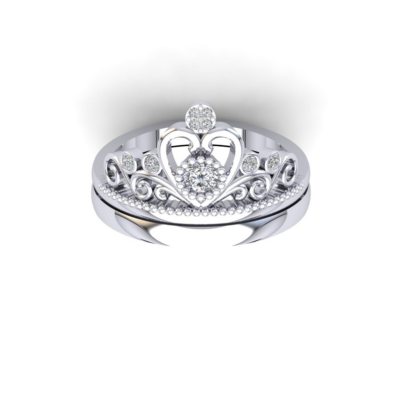 Platinum Bespoke Design Fairy Princes Crown Wedding Ring