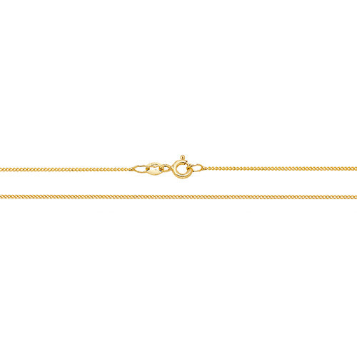 9ct Yellow Gold Cz Circle Pendant & Chain