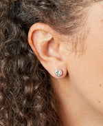 April Sterling Silver Birthstone Stud Earrings