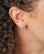 June Sterling Silver Birthstone Stud Earrings