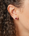 July Sterling Silver Birthstone Stud Earrings